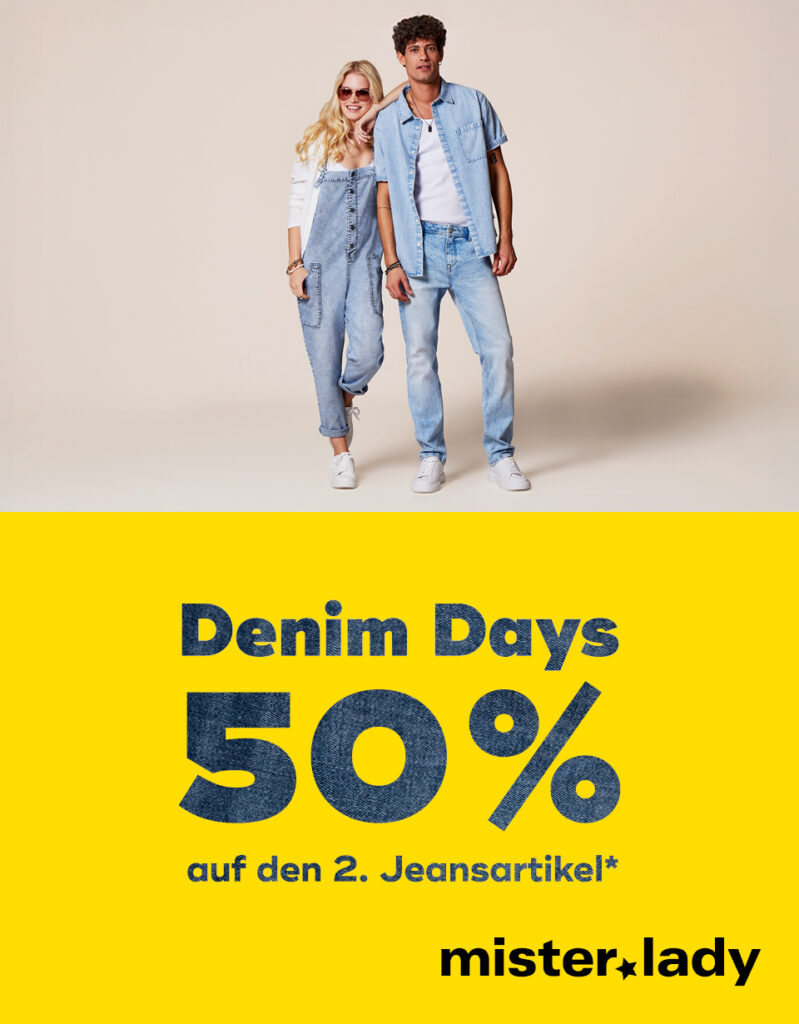 50 % Rabatt auf den zweiten Jeansartikel